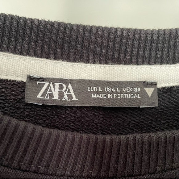 Zara Embroided Abstract Line Design Sweatshirt - Picture 8 of 10